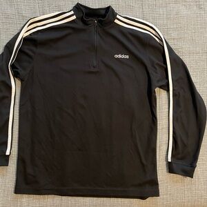 Adidas Black Zip-Up Jacket with White Accents